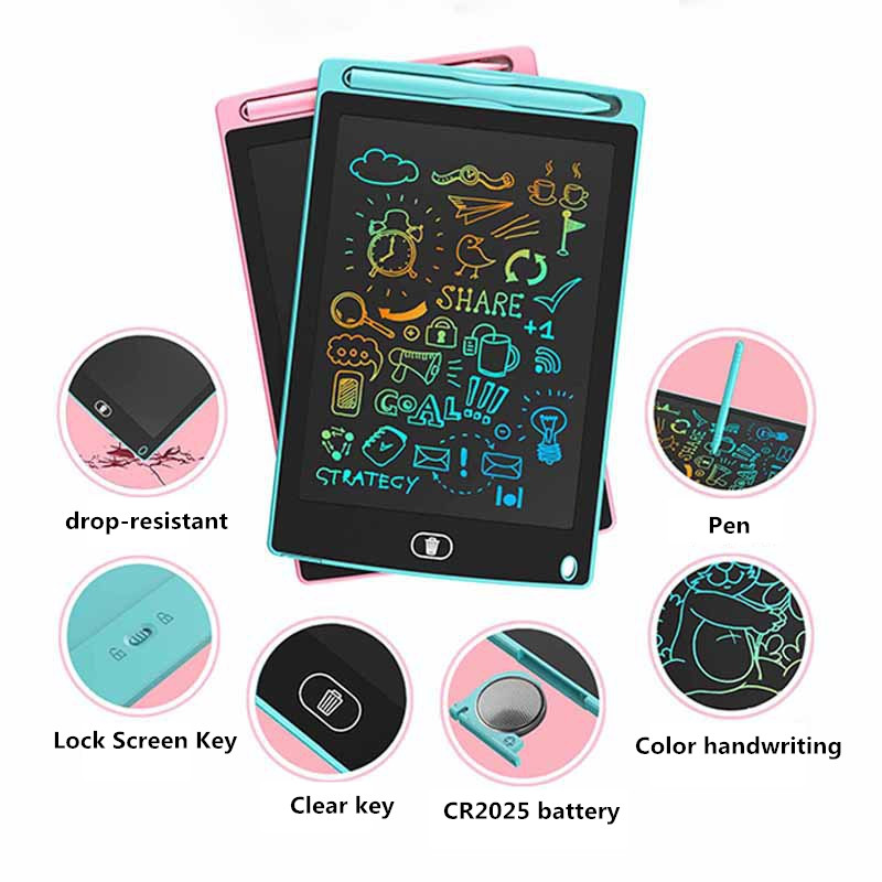 Tablette Dessin Enfant 2 Pack, Tablette Graphique De 8,5 Pouces Pour Enfants, Jeux Ardoise