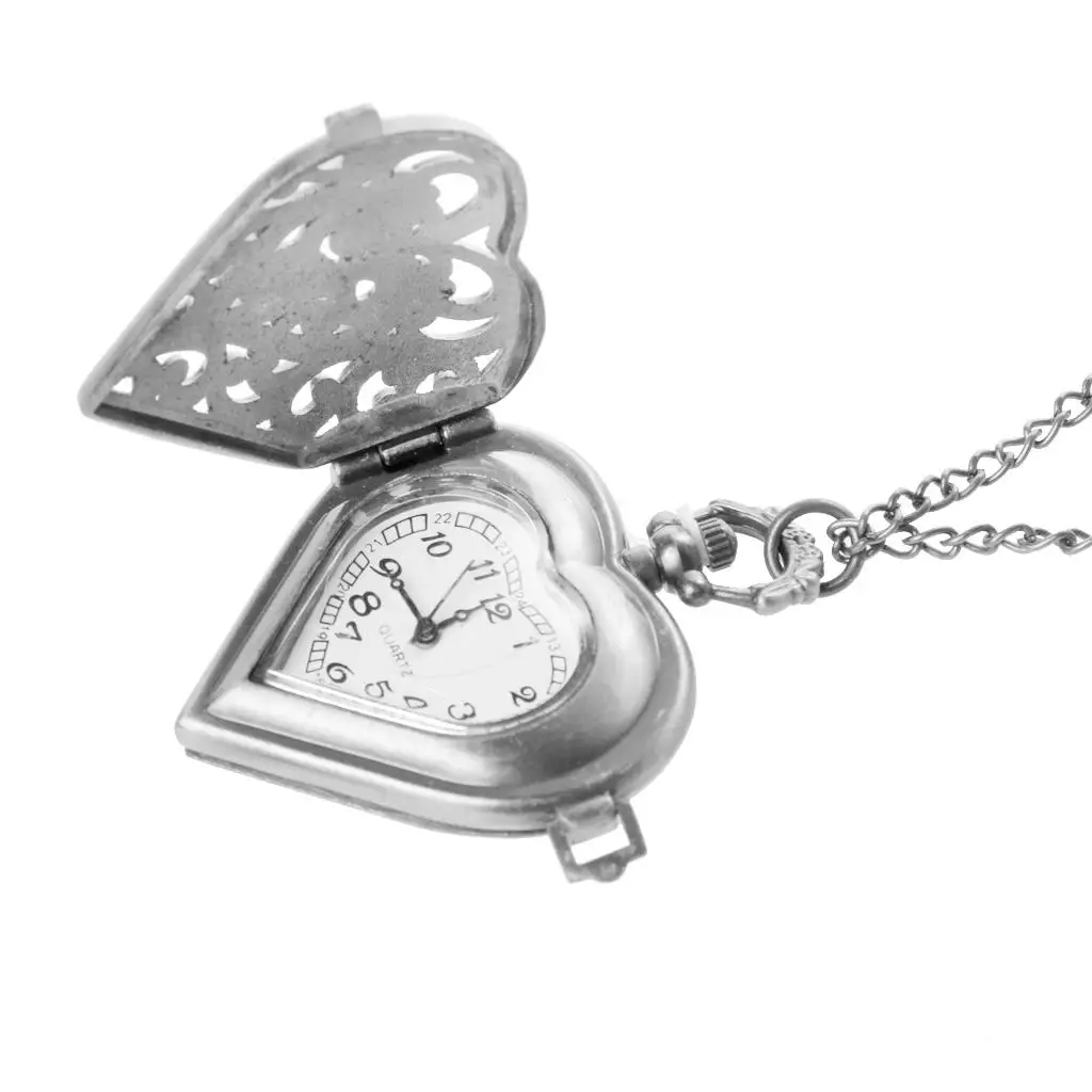  Steampunk HEART Locket Pendant Pocket Watch  Ladeis Necklace