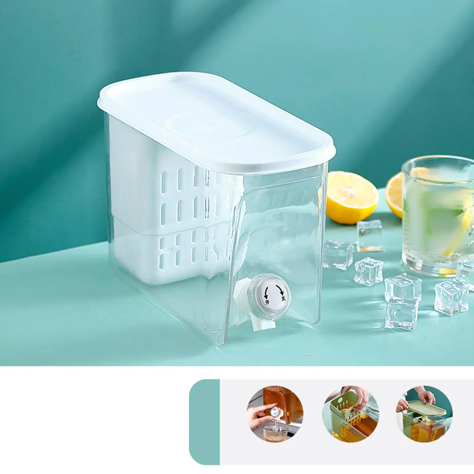  Dispenser Multicolor Choices Juice Portable Refrigerator Lemonade Jug Beverage Dispenser Water Drink Container for Household