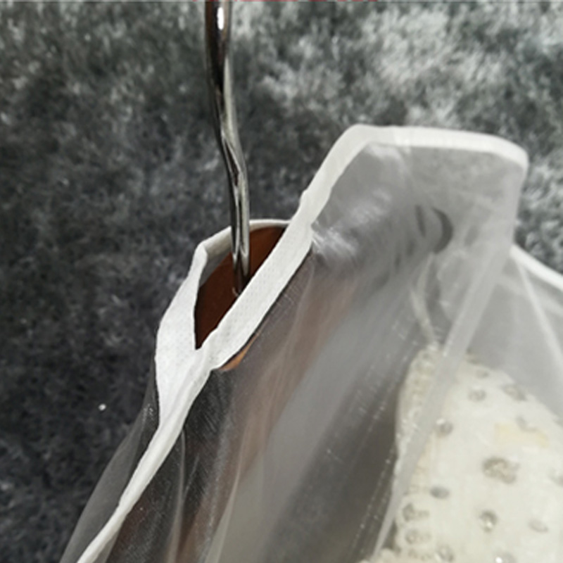 Doppelseitige transparente Tüll/Voile Hochzeit Brautkleid Staubs chutz hülle mit seitlichem Reiß verschluss für Home Garderobe Kleid Aufbewahrung tasche jd014 – Detail 2