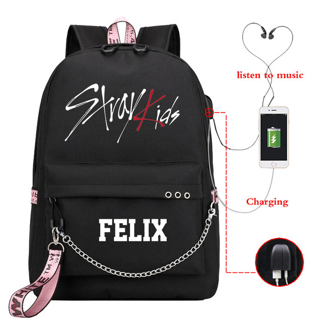 KPOP Stray Kids School Backpack - Backpack Student Travel Bag Fashion Idol  Boys Fans Collection Gift