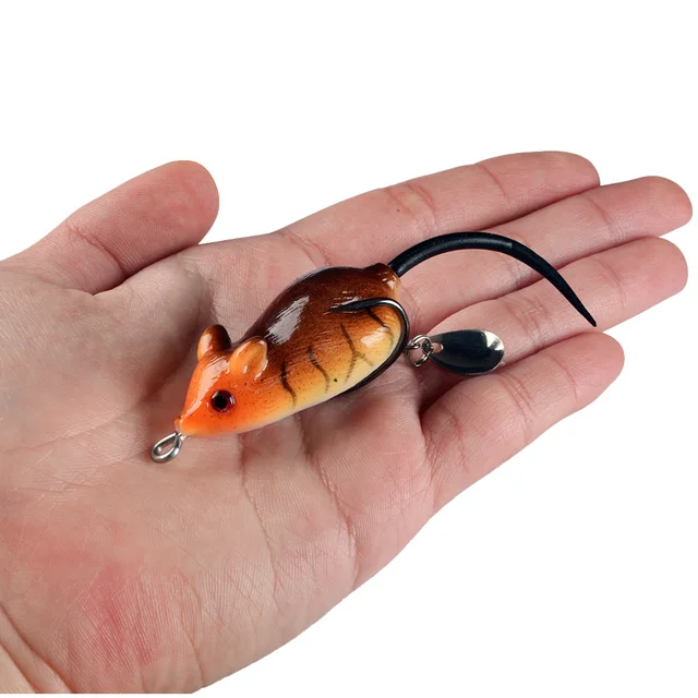 1Pcs 3D Eyes Soft Mouse Bait Bells Sound 5.5cm 10.5g Fishing Lure Frog  Silicon Artificial Set Sea Swim Bait - AliExpress