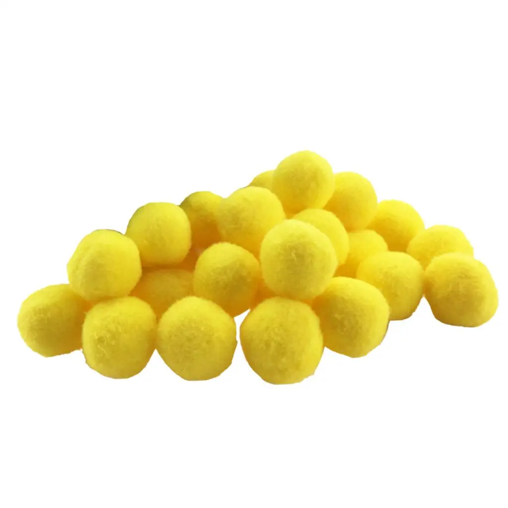 Mini Craft Pom Poms - 100 / Pack, Fluffy & Vibrant, 18mm / 0.7inch Pea Size, 9 Colours Choice