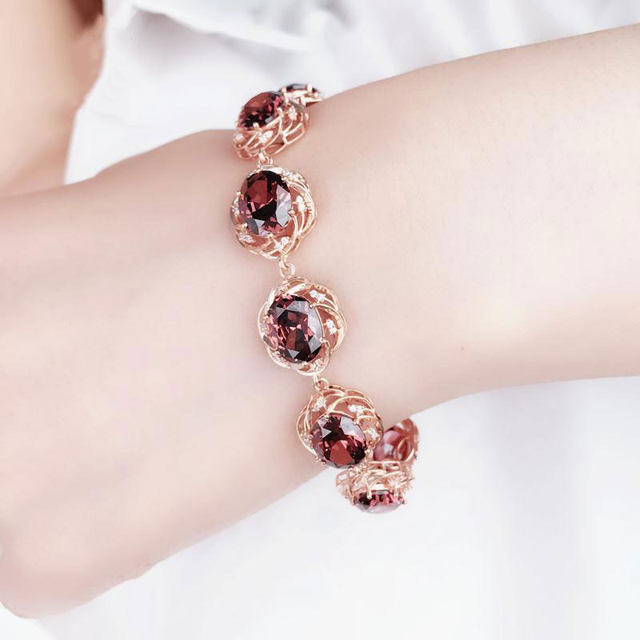 Ruby Flower Bracelet, 240-00526