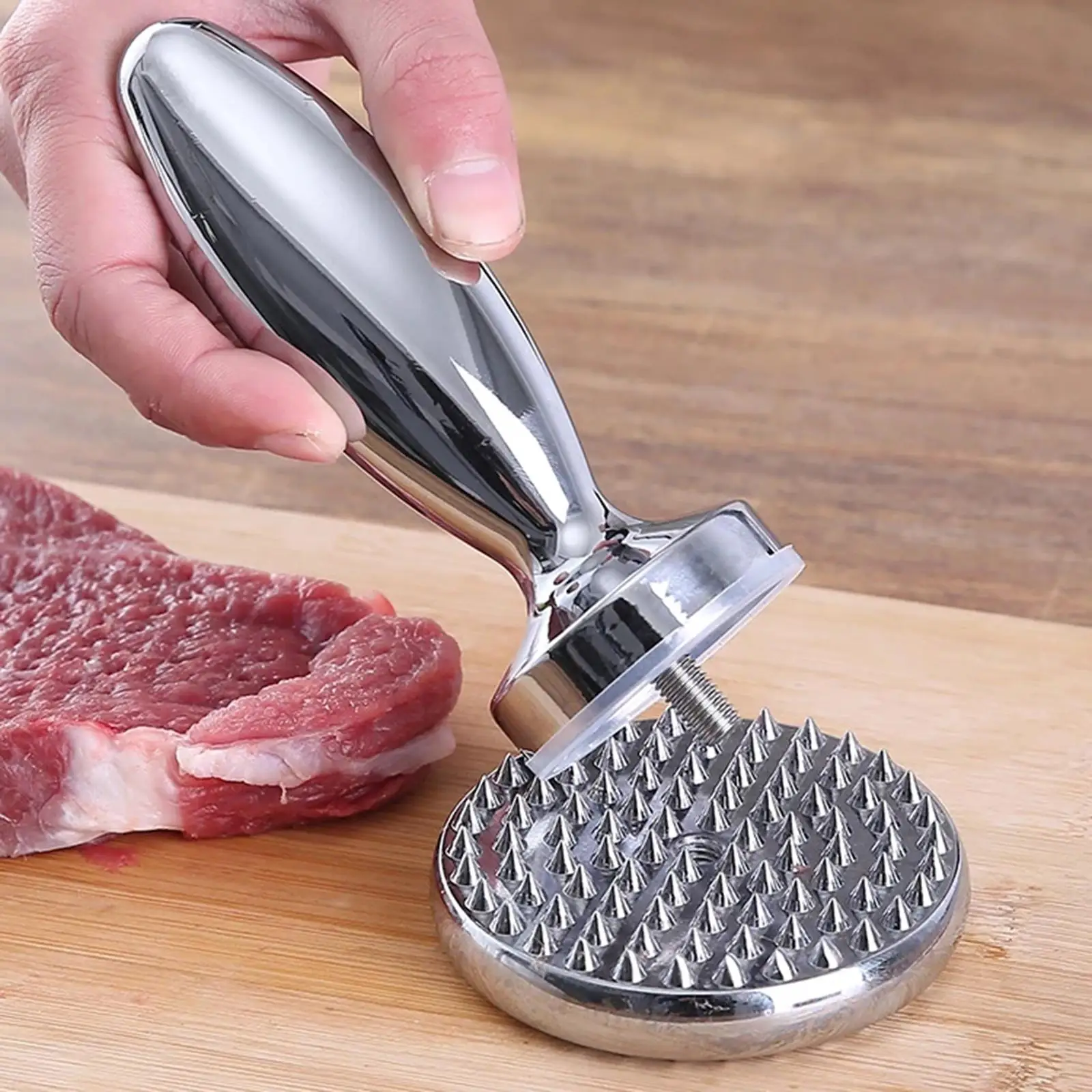 Meat Tenderizer Detachable Reversible Convenient Heavy Duty Dual Sided Meat Pounder Mallet for Cooking Garlic Kitchen Nuts Home