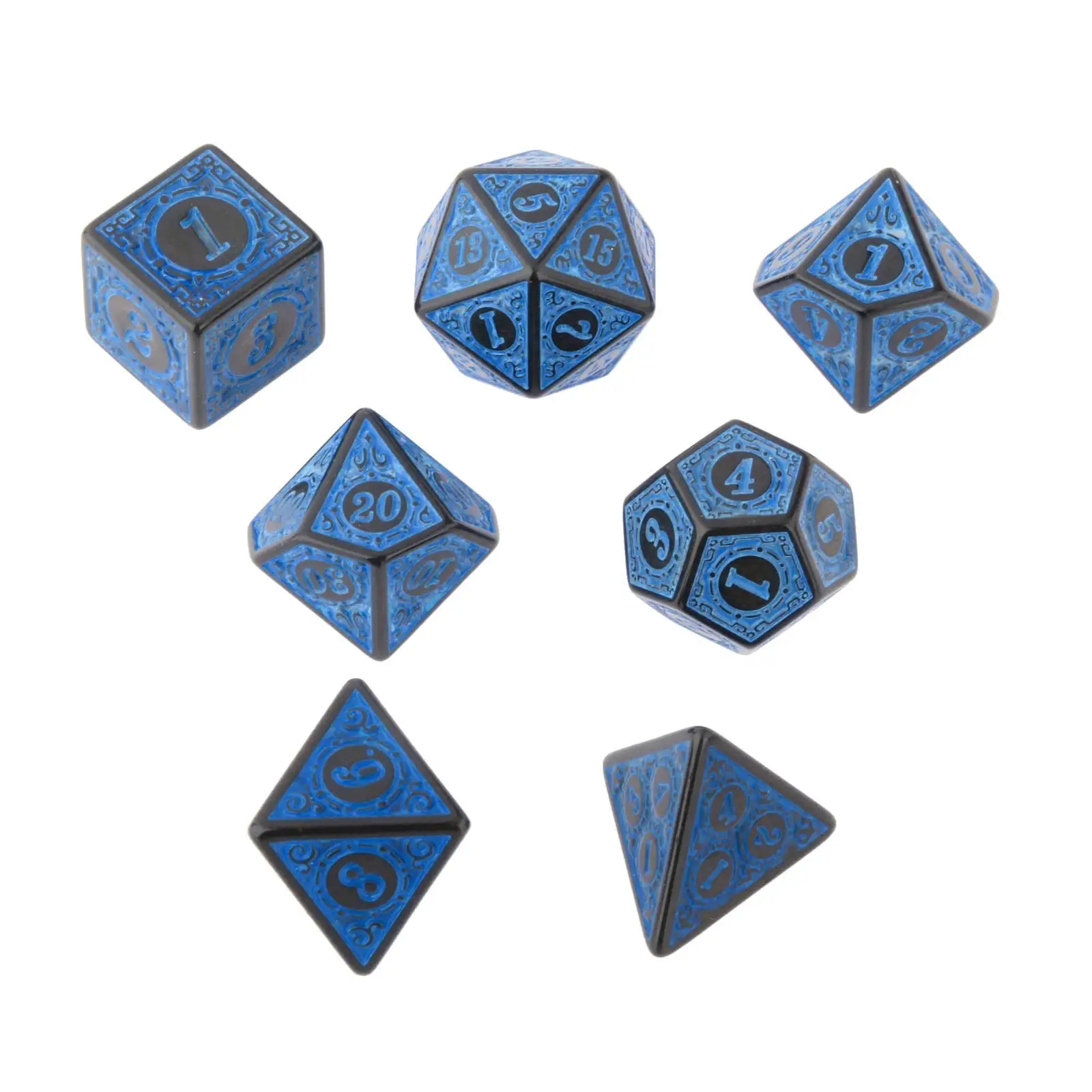 7 PCS Antique Acrylic Polyhedral Dice DND RPG Role Playing Game Toys