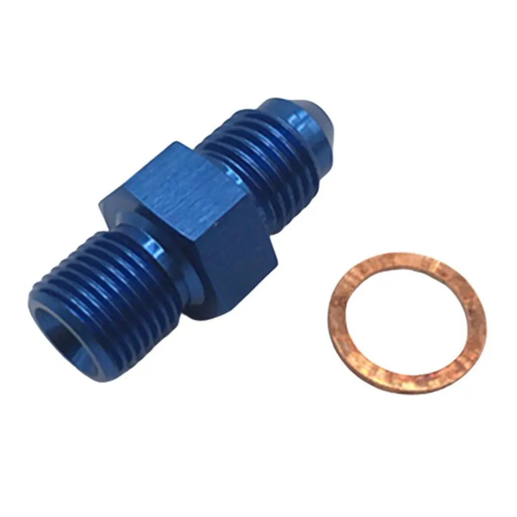 Blue AN-4 To M11 Oil Feed Adapter  for 1mm Restrictor