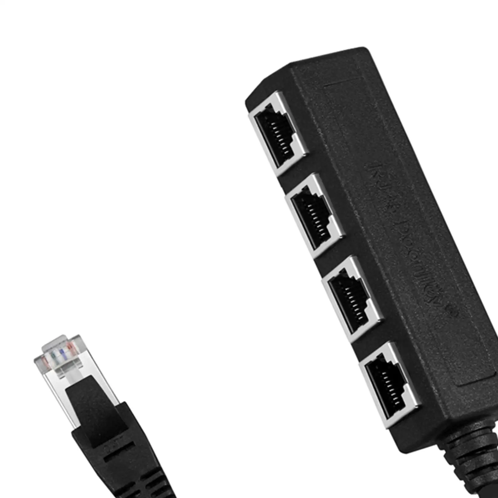 Ethernet Splitter, 1 Male to 4x Female Plug and 1 to 4 Port LAN Network Extension Cable Connector, for Laptop PC Computer.