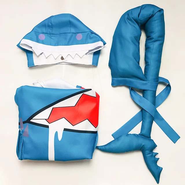  Nuoqi Gawr Gura Cosplay Costume Gawr Gura Shark Hoodie Jacket  Gura Cosplay Hoodie with Fish Tail L/XL : Clothing, Shoes & Jewelry