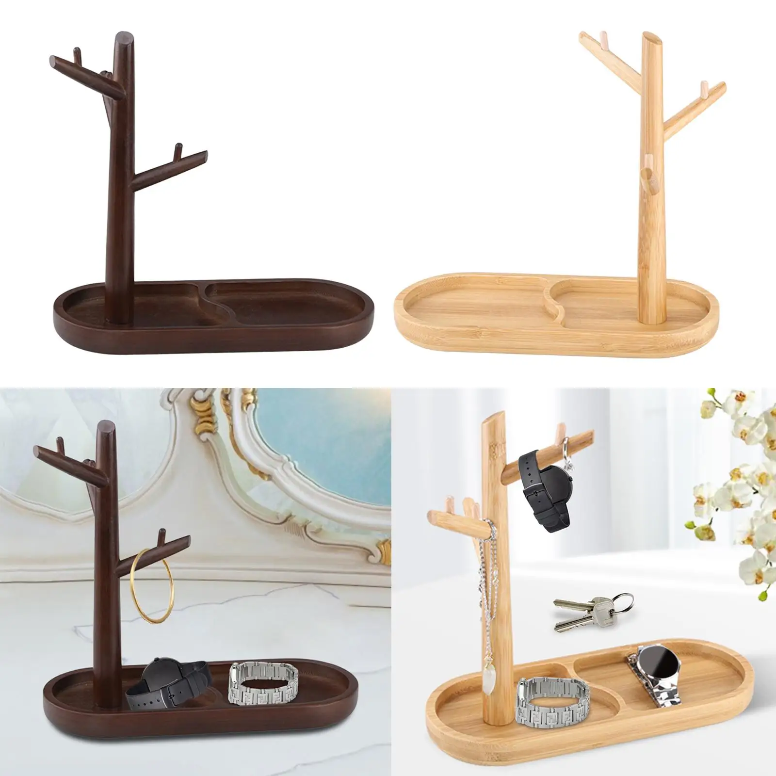 Modern Necklace Storage Holder Bangles Rings Earring Jewelry Stand Organization Vanity Tray for Centerpiece Desk Bedroom Porch