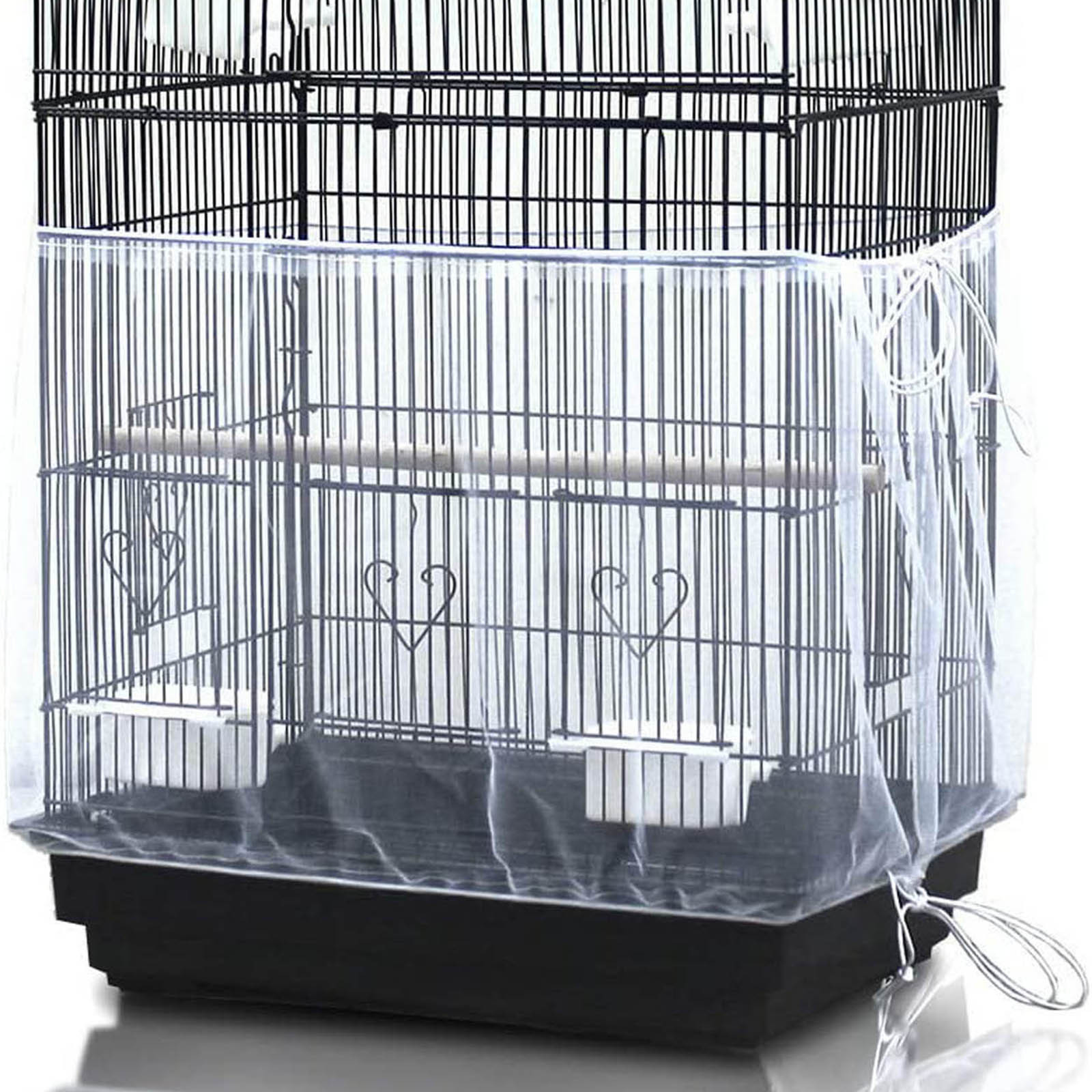 Title 4, Bird Cage Net Cover Seed Feather Catcher Soft S...