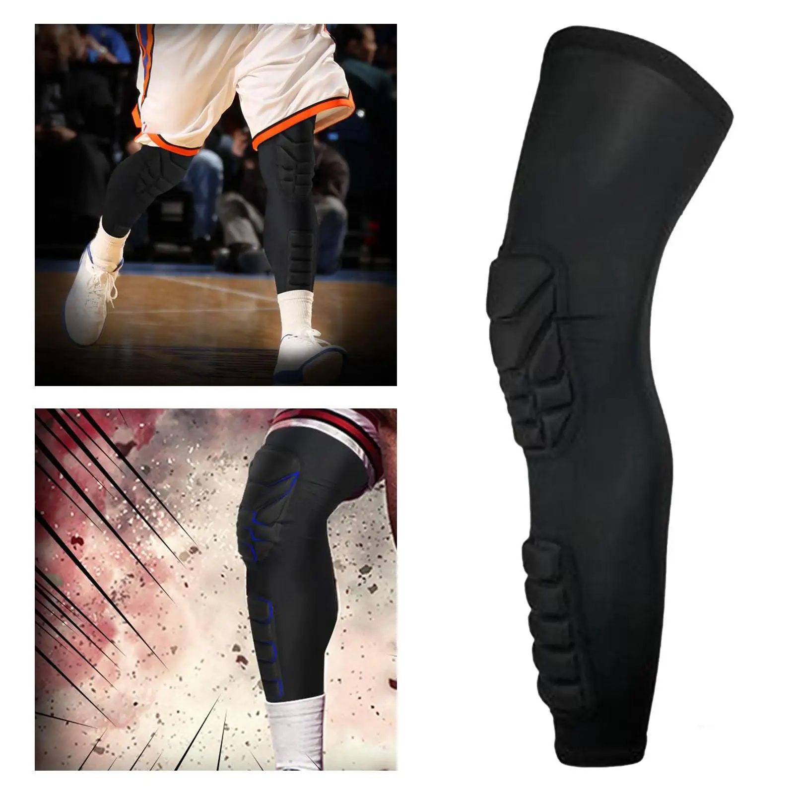 Protective Knee Calf Pads Compression Leg Sleeve for Tennis Football Hockey Snowboard
