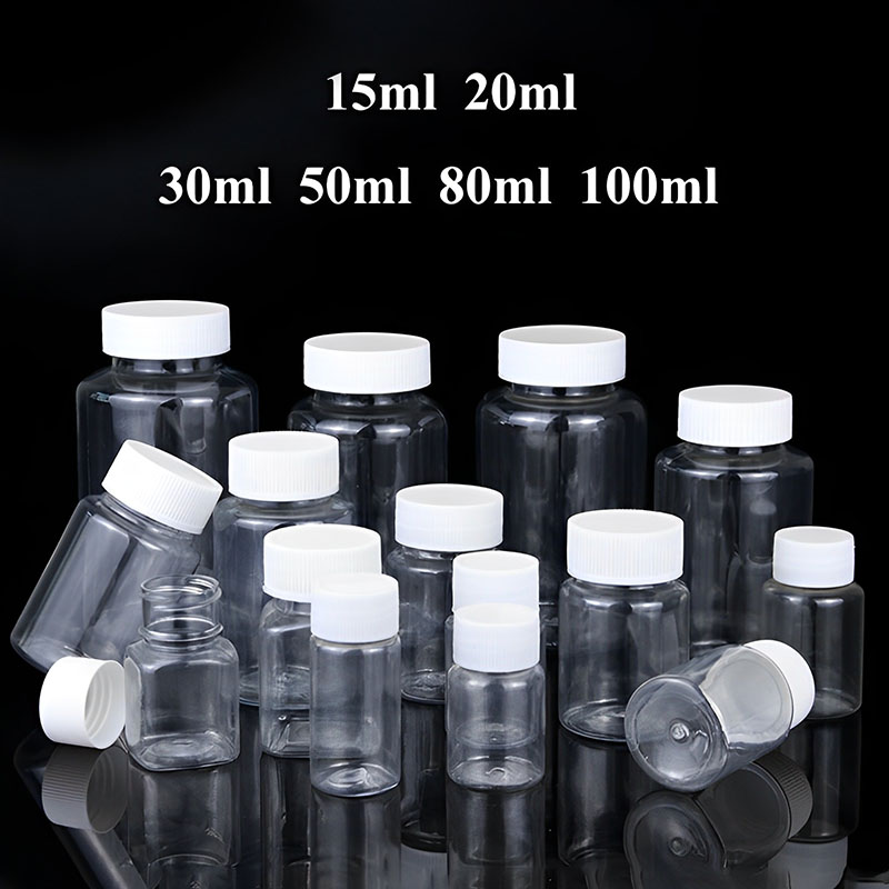 Best of 10Pcs 15 / 20 / 30 / 50 / 80 / 100ml Plastic PET Empty Clear Seal Bottles Medicine Pill Vial Container Reagent Vials Packing Bottle Reviews & Tips