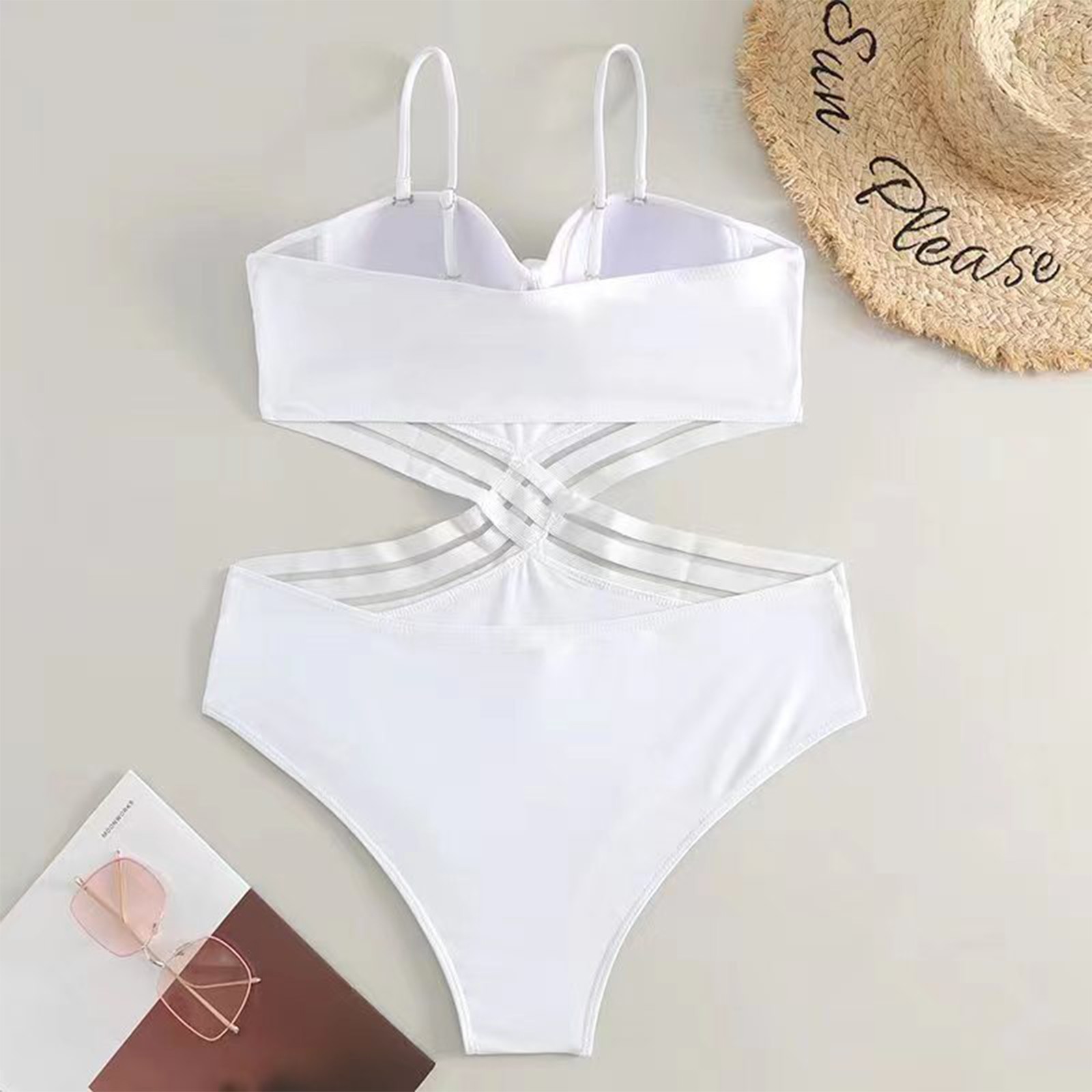 Conjunto de biquíni brasileiro feminino push-up, maiô