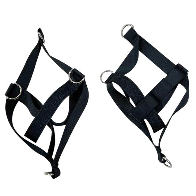 2x Nylon Foot Strap with 4 connecting Points Gym Machine Attachment Multipurpose Pull Belt for Pilates Bodybuilding Fitness