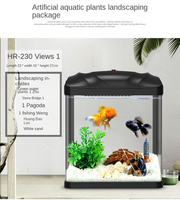 Office Desks Fish Tank Small Ecological Maxspect Modern Natural Plants  Goldfish Bowl Glass Bocal Poisson Aqurium Accessories - Aquariums -  AliExpress