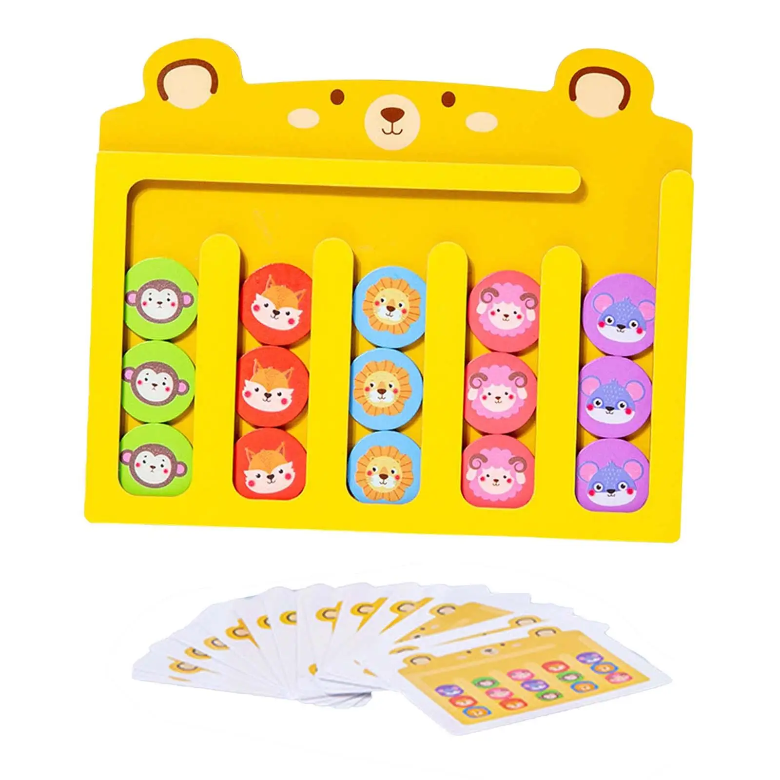 montessori Toys Slide Puzzle Color & Shape Matching Brain Teasers Game Preschool Educational