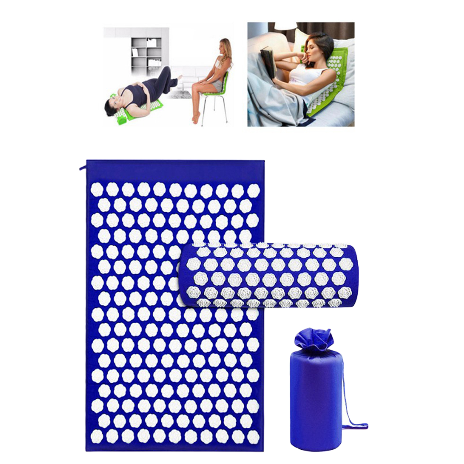   Neck  - Acupressure Mat and Neck Pillow Set - Relieves Stress and Sciatic Pain for Optimal Health and Wellness