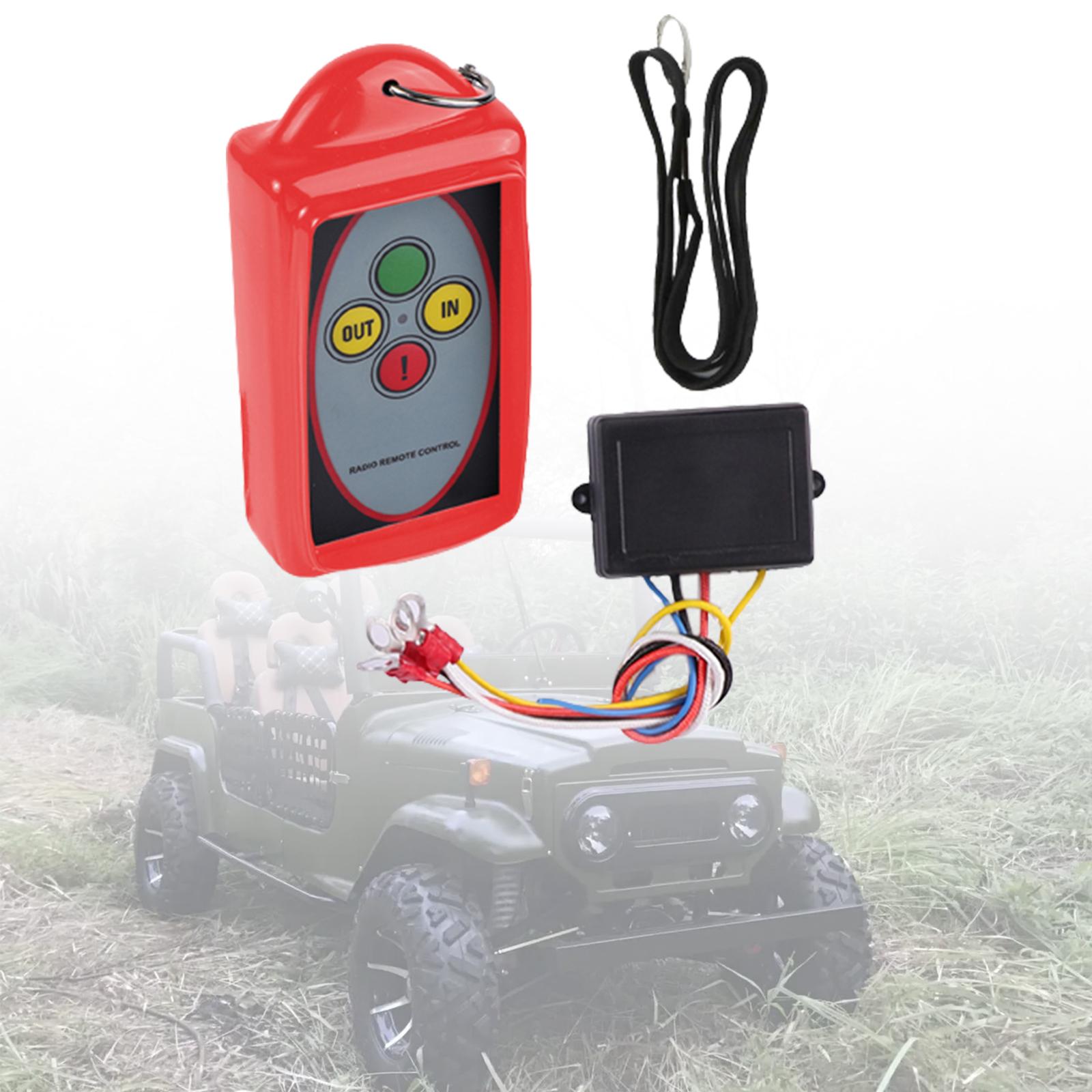 Wireless Winch Remote Control Kit 75ft 12V 24V 433MHz Durable Modification Remote Receiver Kit for SUV ATV Car Trailer UTV