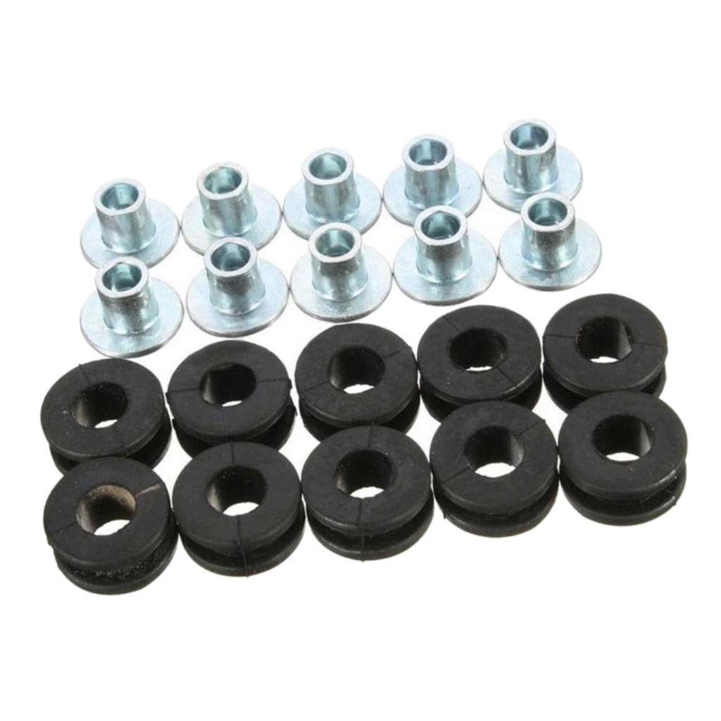 10PCS Motorcycle Fairings Rubber Grommets 6mm Replacement for CBR 954 929 600 1000 Motorbikes