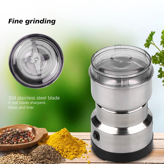 Mini Kitchen Electric Coffee Grinder Cereals Nuts Beans Spices Grains  Grinding Machine Multifunctional Home Coffee Beans Grinder - AliExpress