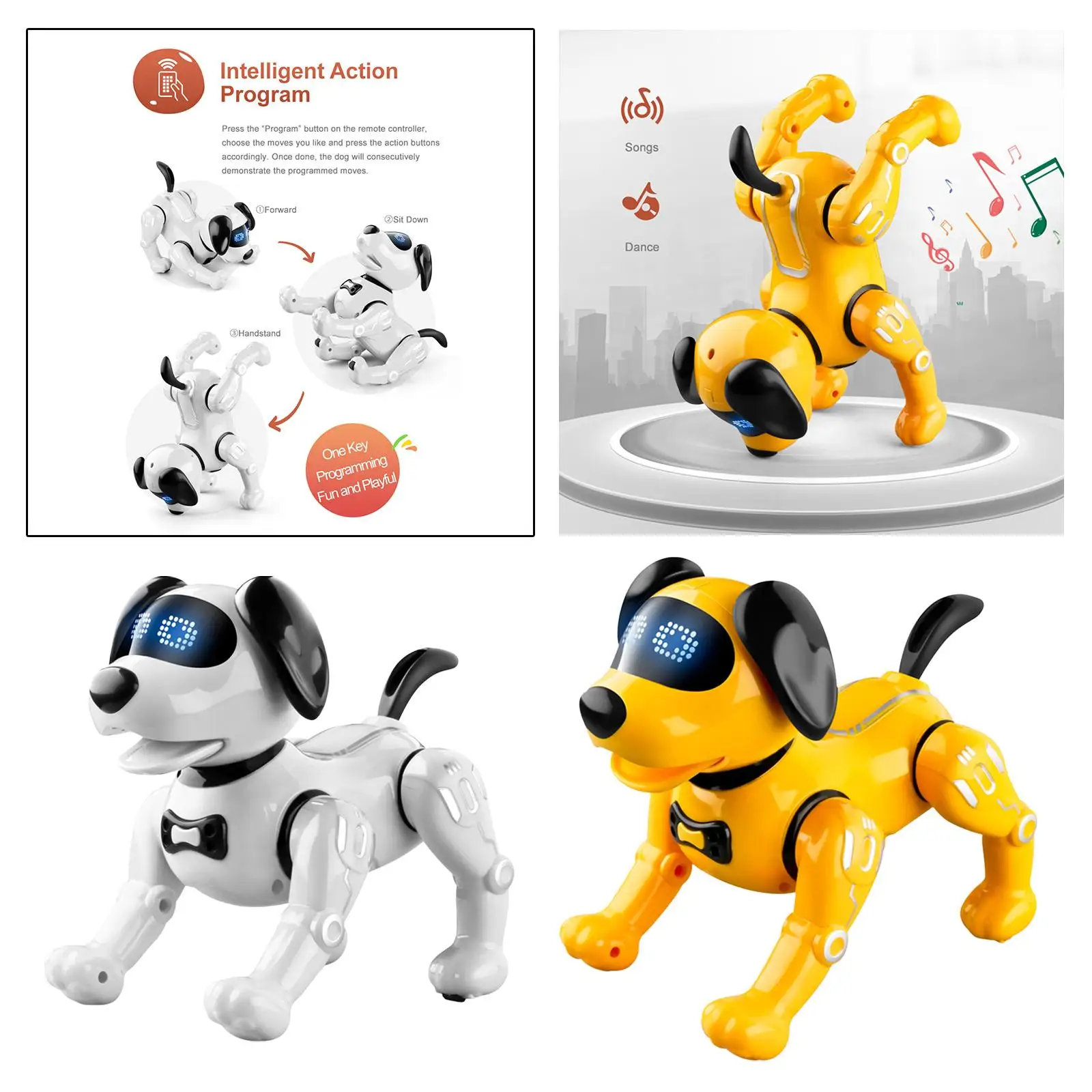 Remote Control Robot Dog Toy RC Toys Dancing Smart Dancing Robot Electronic Pet Stunt Puppy for Kids Boys and Girls Toddlers