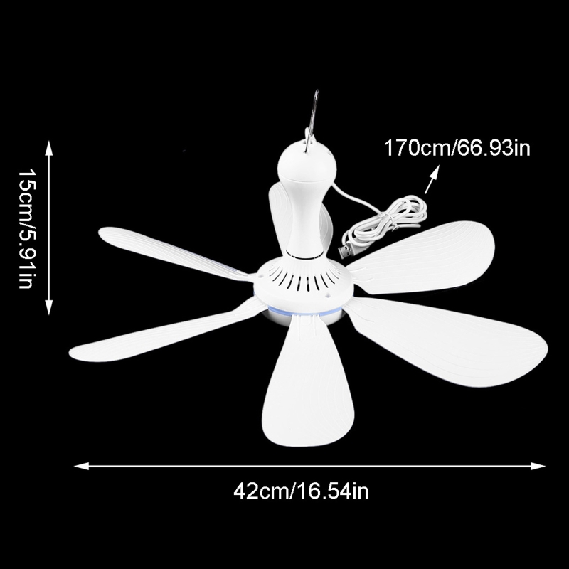 novo premium folhas usb ventilador de teto refrigerador de ar pendurado alimentado por usb polegada tenda ventiladores para acampamento ao ar livre dormitório casa cama