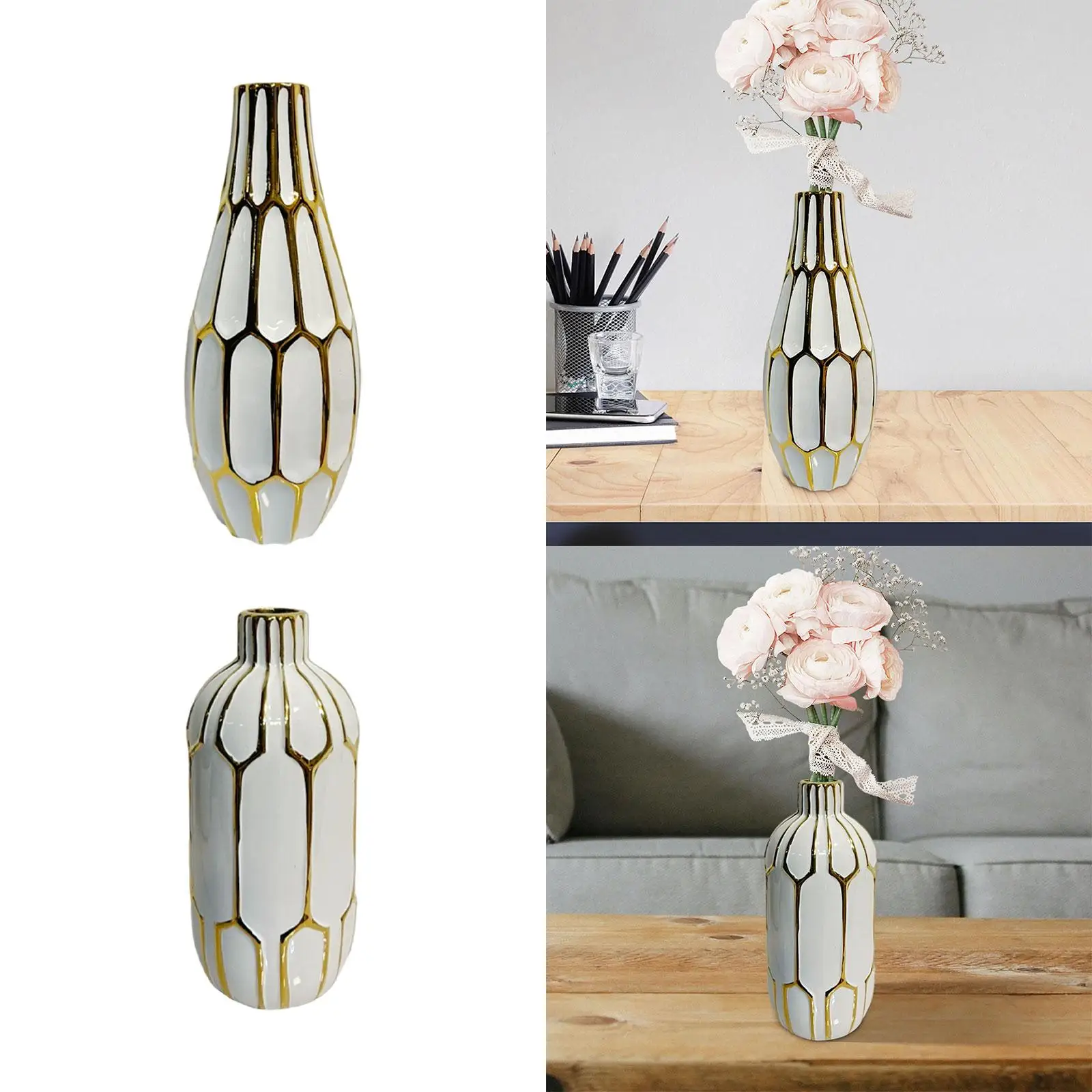 Flower Vase Collectible Art Ceramic Vase for Drawing Room Cafe Countertop