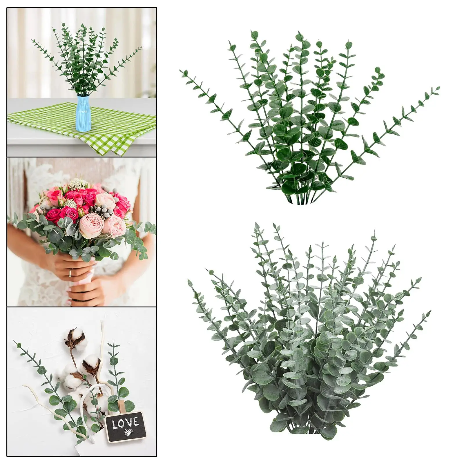 30Pcs Artificial Eucalyptus Leaves Garland Branches Faux Greenery Eucalyptus Stems for Table Home Centerpiece Indoor Decoration