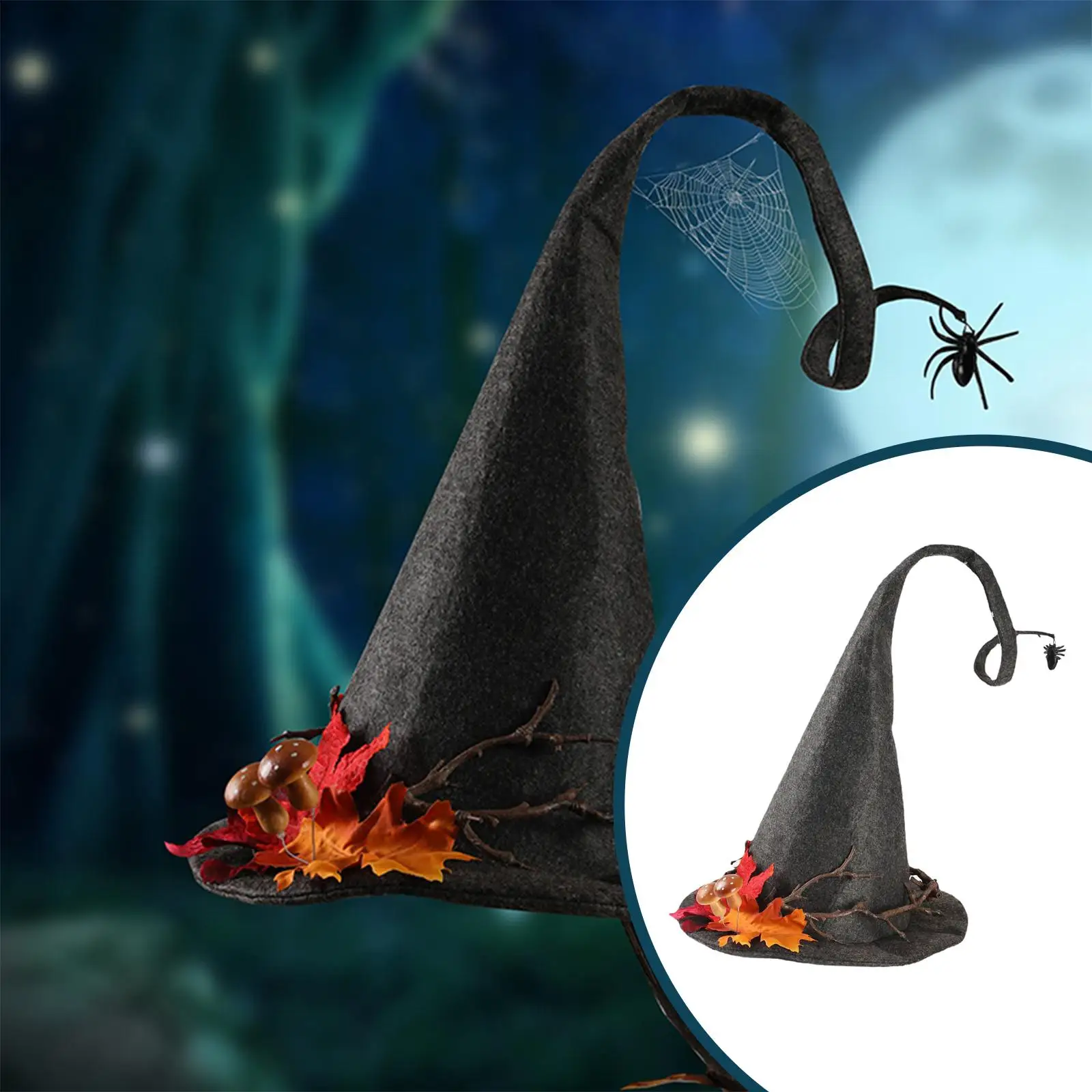 Witch Hats Cosplay Accessories Halloween Sorceress Headgear Photo Props Wizard