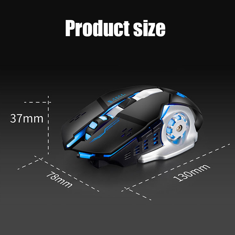 Q3 DPI 1200/2400/4600 Wireless Mouse 2.4G RGB Backlit Gaming Mouse Adjustable Mause Rechargeable Silent Mice for laptop computer