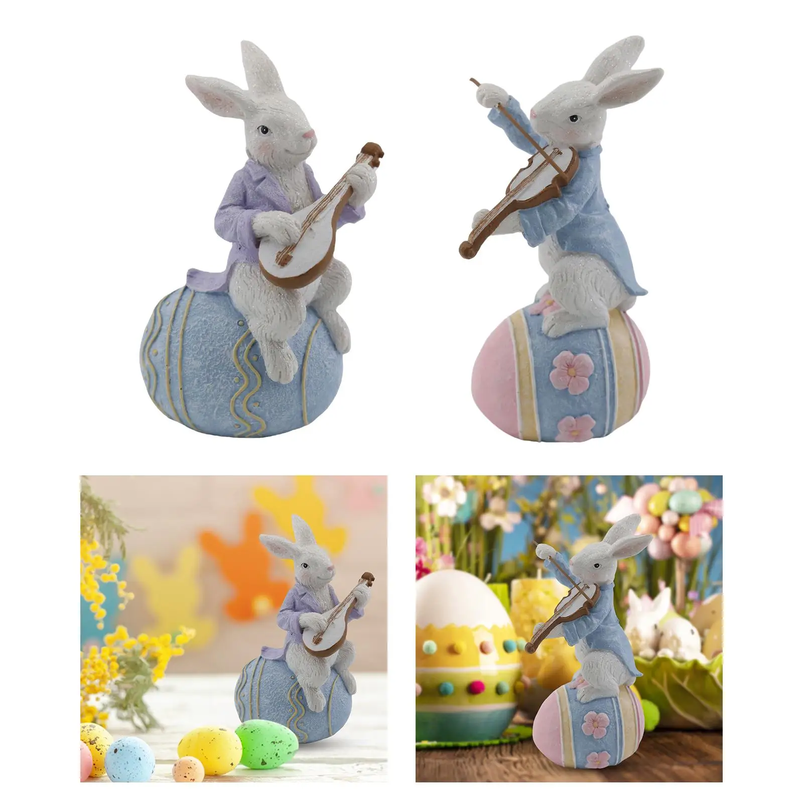 Funny Easter Rabbit Spring Easter Decor Centerpiece Figurine Sculpture Statue for Holiday Home Party Collectibles Decoration