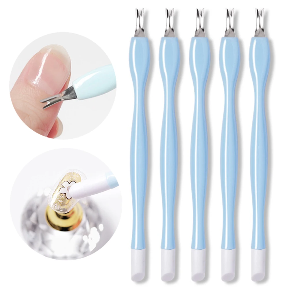 S2e0775642c9f4e1289a84def1c5b09474 10/5Pcs Dead Skin Remover Nail Art Fork Cuticle Remover Nipper Pusher Trimmer Stainless Steel Pedicure Nails Care Nail Tools