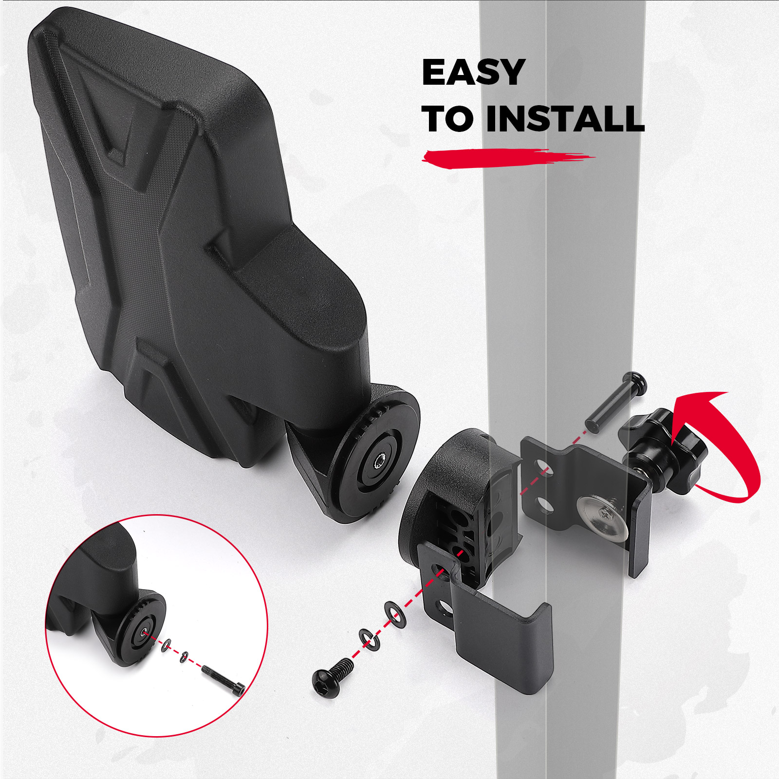 Description Picture 4 of itemKEMIMOTO Golf Cart Rear View Side Mirror Compatible with EZGO, Club Car, Drive2, Icon with 1-1.25" Square Tube