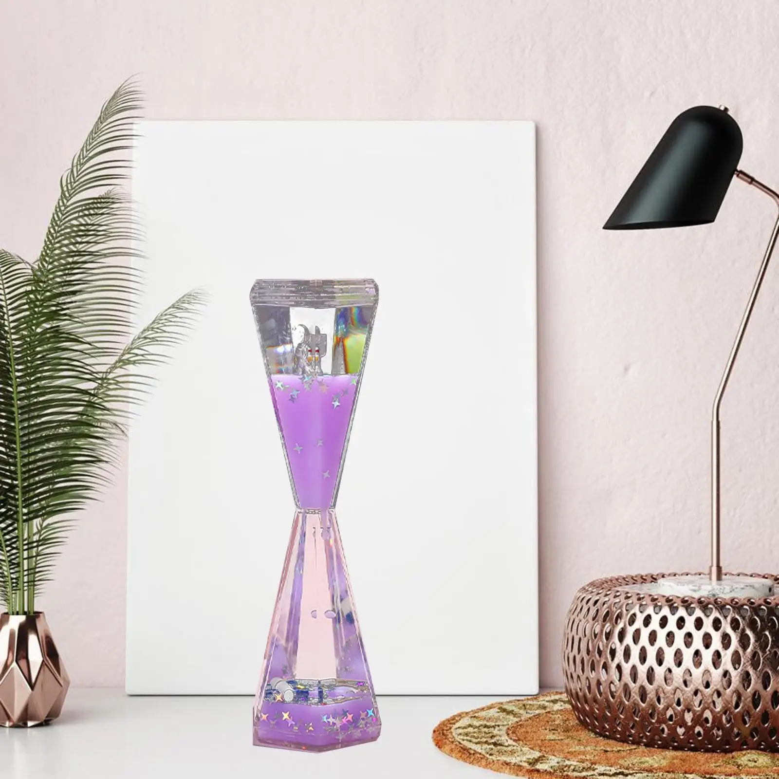 Acrylic Hourglass Liquid Timer Decoration Desktop Art Toys Floating Liquid Hourglass for Desk Décor Kids Adults Calming Toys