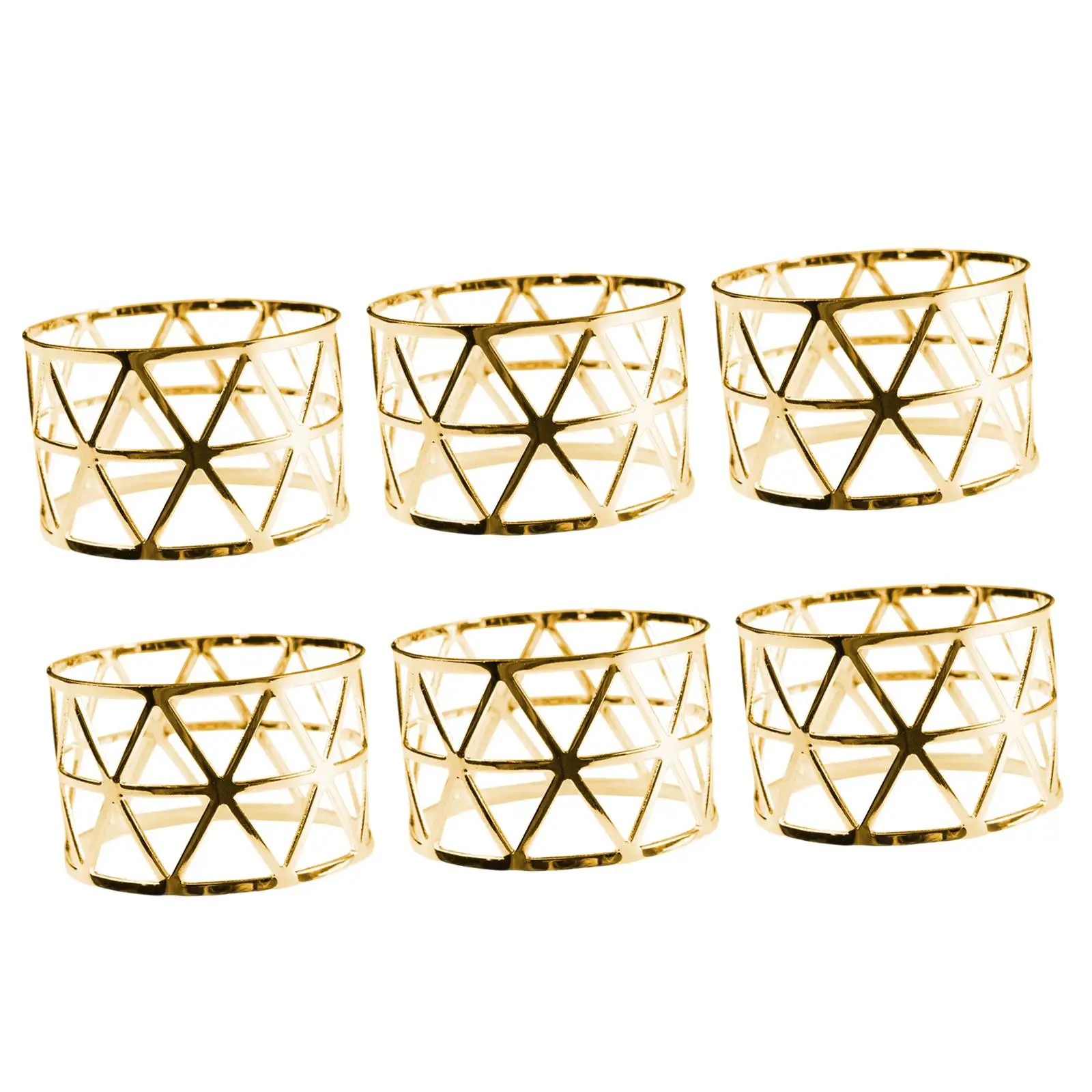 6x Crafts Napkin Holder Hollow Metal Mesh Napkin Buckles for Wedding Holiday