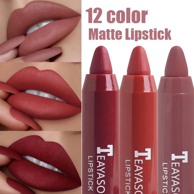 Best of 12 Colors Sexy Matte Lipstick Waterproof Long Lasting Color Rendering Non-stick Velvet Lips Liner Pencil Woman Makeup Cosmetics Reviews & Tips