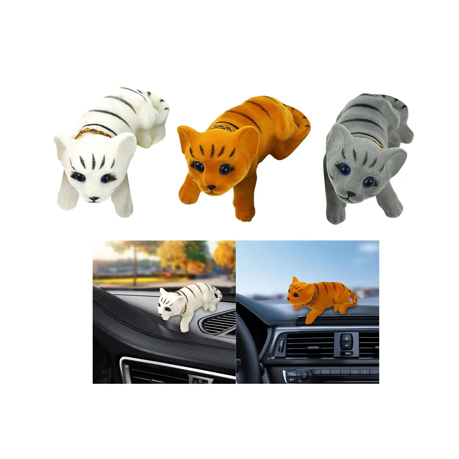 Car Dashboard Decoration Nodding Cat Ornament Creative for Office Tabletop
