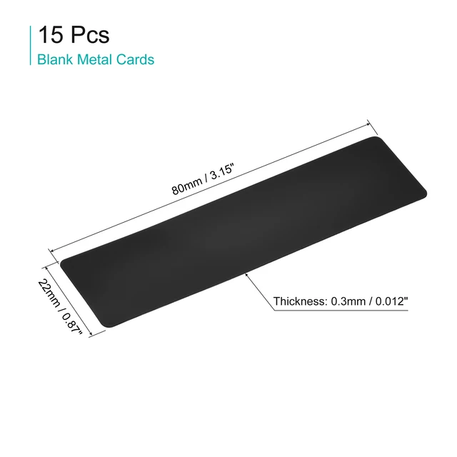 Métal Vide Carte Visite 100x60x0.3mm Plaque Aluminium Peint pour