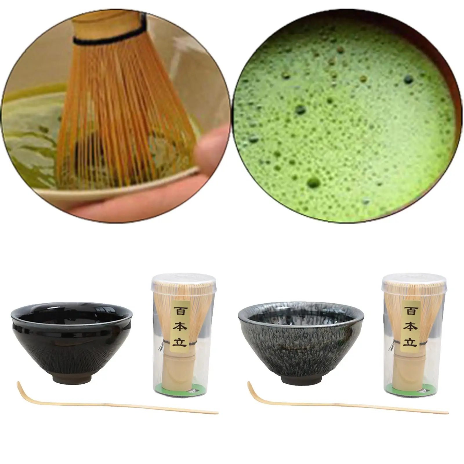3 Pieces Chinese Matcha Whisk Set Matcha Ceremony Accessory Ceramic for Gift