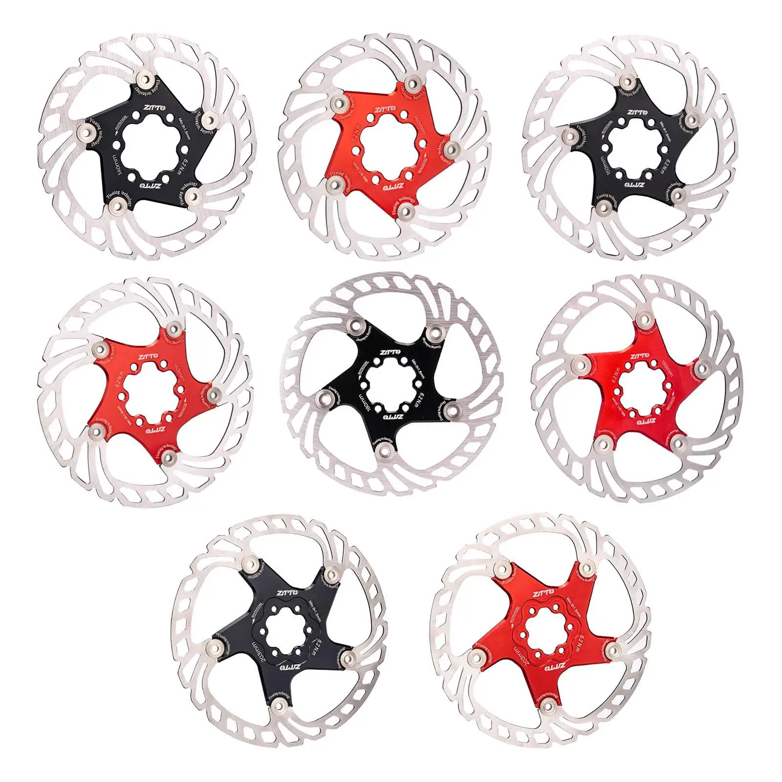 Bike Hydraulic Disc Brake Rotor Stainless Steel Bicycle Brake Disc Floating Disc Brake Pads for MTB BMX Road Cycling Accessories