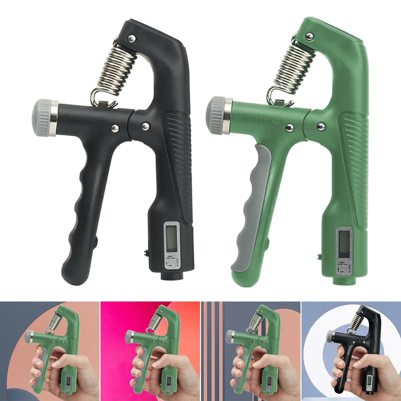 Hand Grip Strengthener Adjustable Resistance Strength Training Forearm Exerciser Countable for Beginners Professionals Home Gym