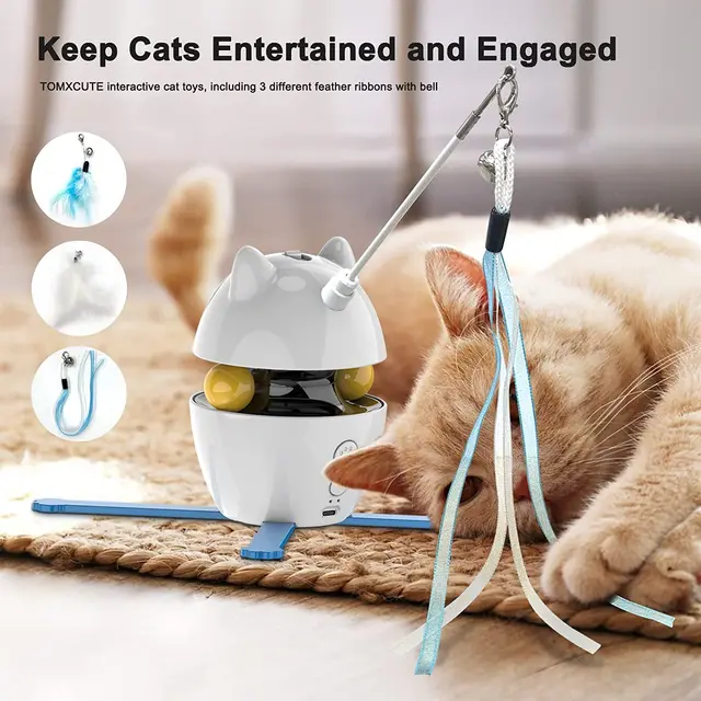 3-in-1 Interactive Cat Toys, Automatic Boredom Relief Kitten Toys 360°  Rotating