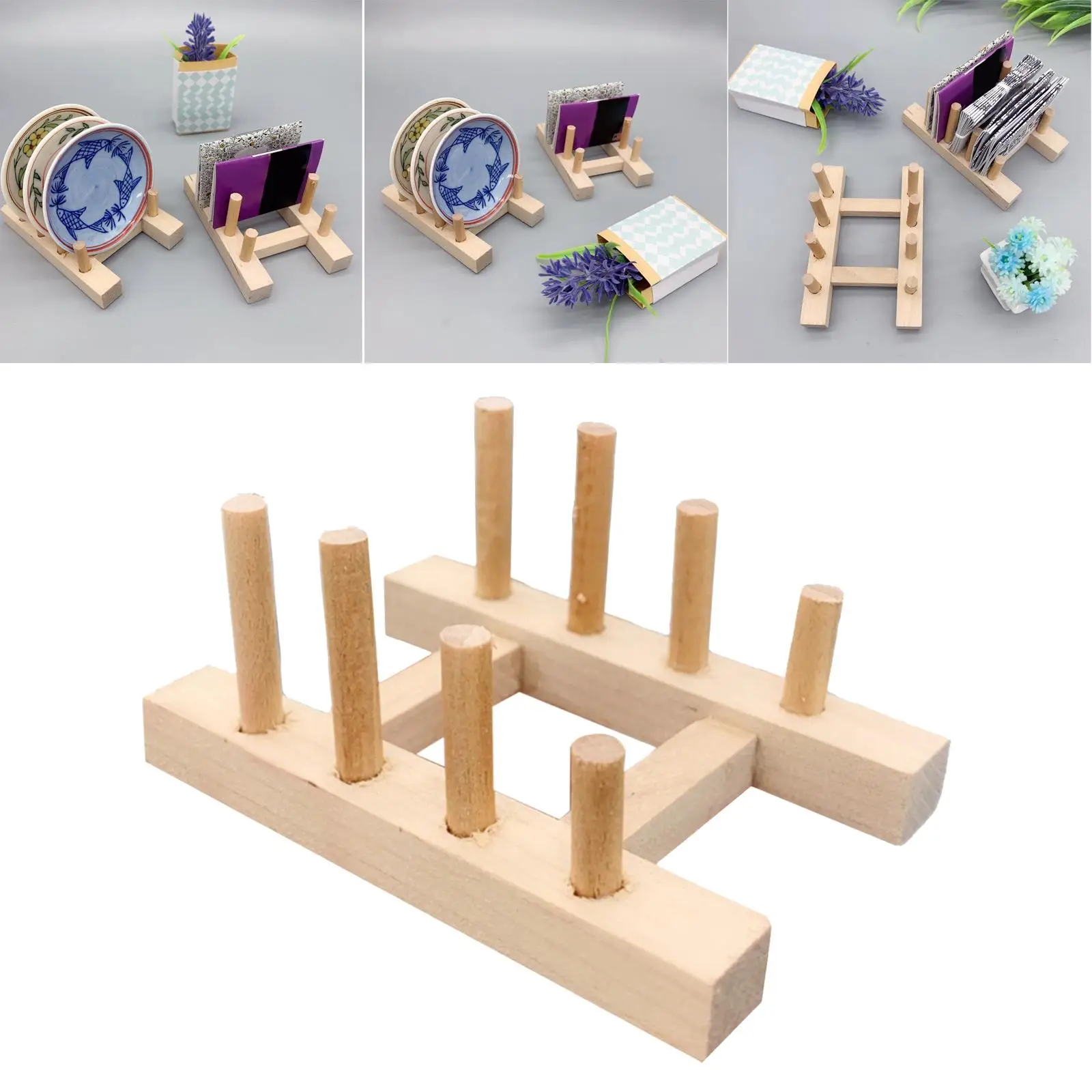 Dollhouse Storage Rack Miniature Organizer Model Decoration Toy for Children