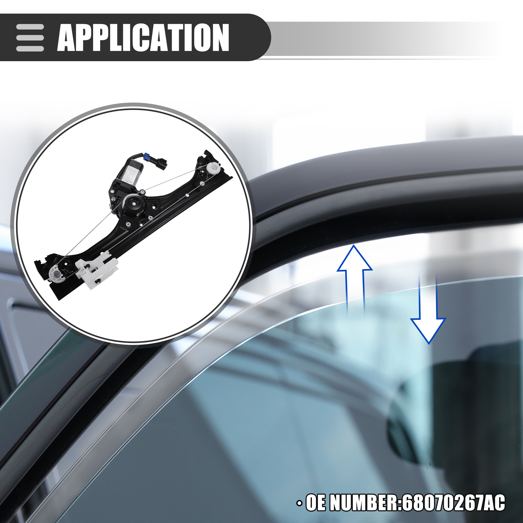 Uxcell vorne links rechts Fensterheber baugruppe für Fiat 1,4 1.5l 2000-2012 Nr. 68070267ac 68070266ac – Detail 2