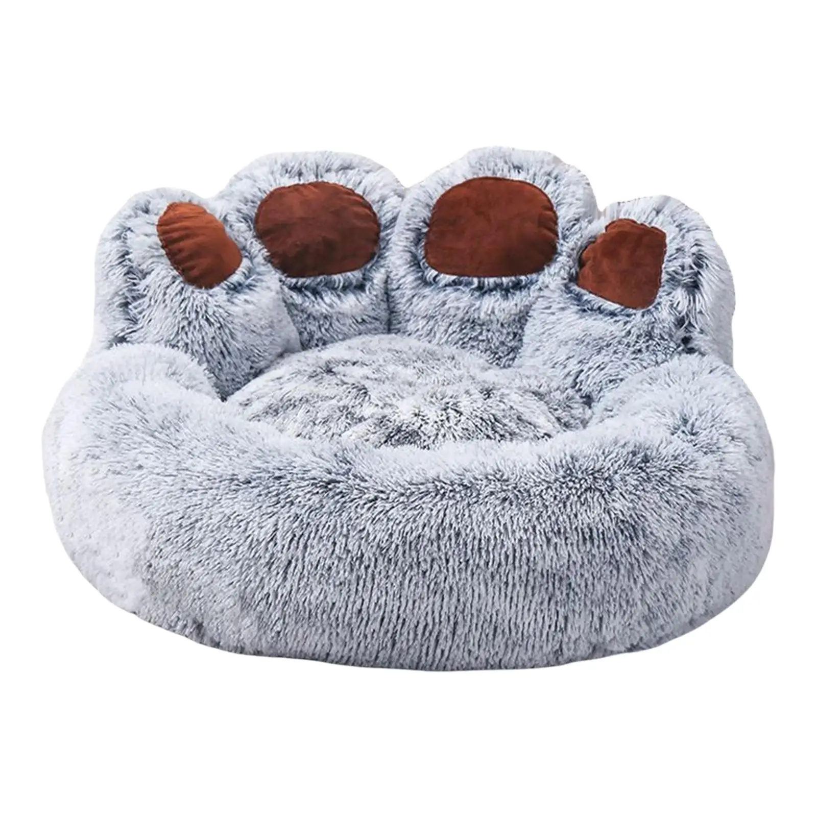 Plush Cat Warm House Dog Bed Self Warming Anti Slip Bottom Soft Calming Pet