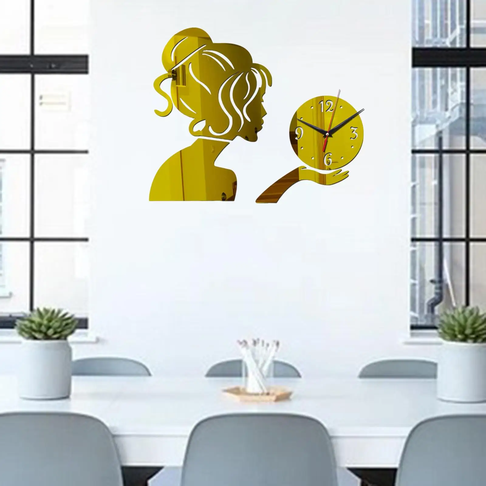 Creative Wall Hanging Clocks 3D DIY Sticker 15cm Diameter Acrylic Mirror Mute Clocks for Hotel Bar Study Decoration Wall Decor