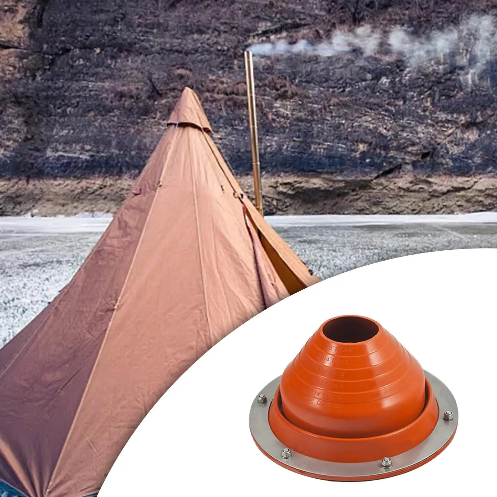 Heat Resistant Silicone Roofing Pipe Flashing Suits 75-160mm Diameter Pipes Roof Jack Pipe Boot Flexible for Outdoor Camping