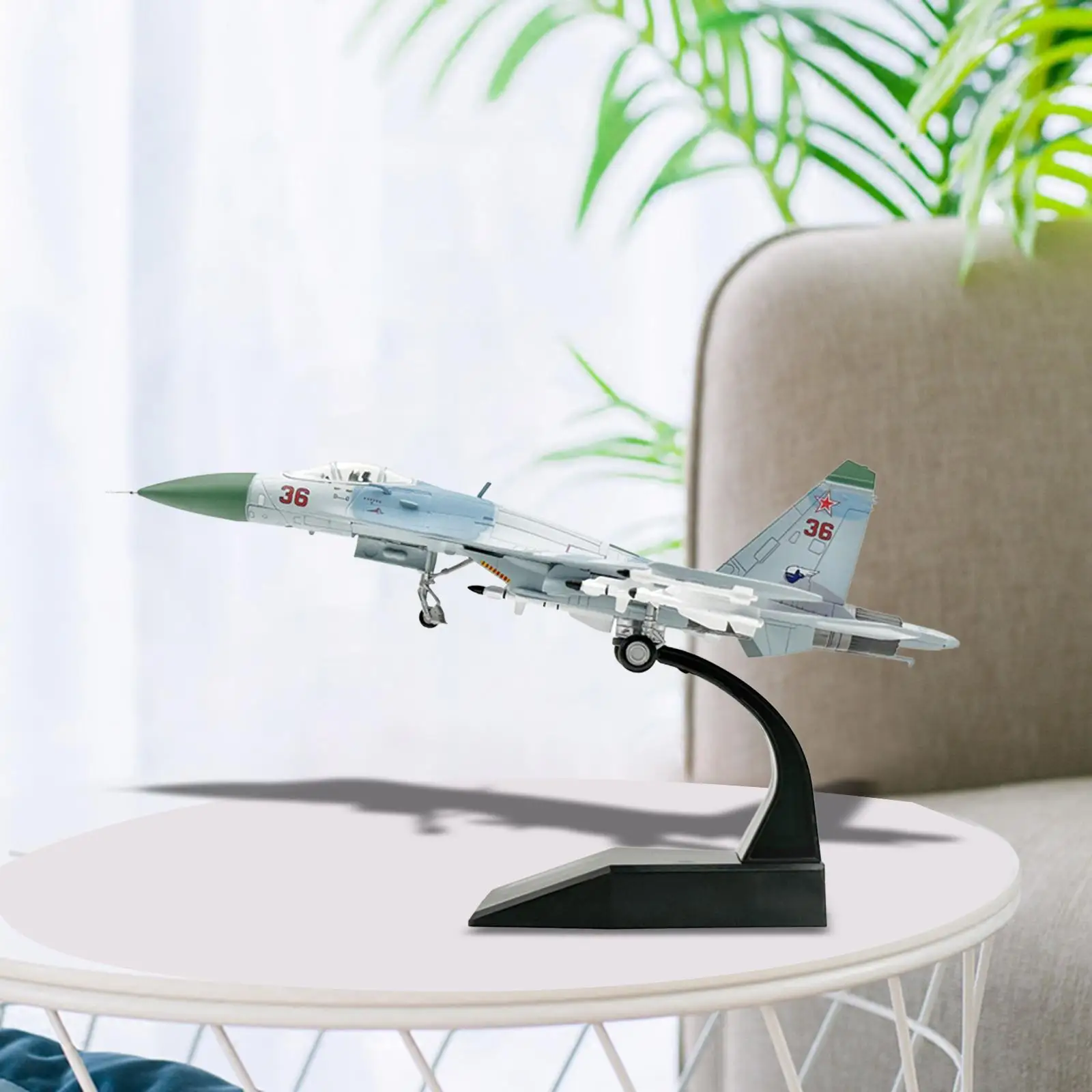 Diecast Alloy Model 1/100 Scale SU 27 Aircraft Collection Fighter for TV Cabinet Bookshelf Bar Home Aviation Commemorate