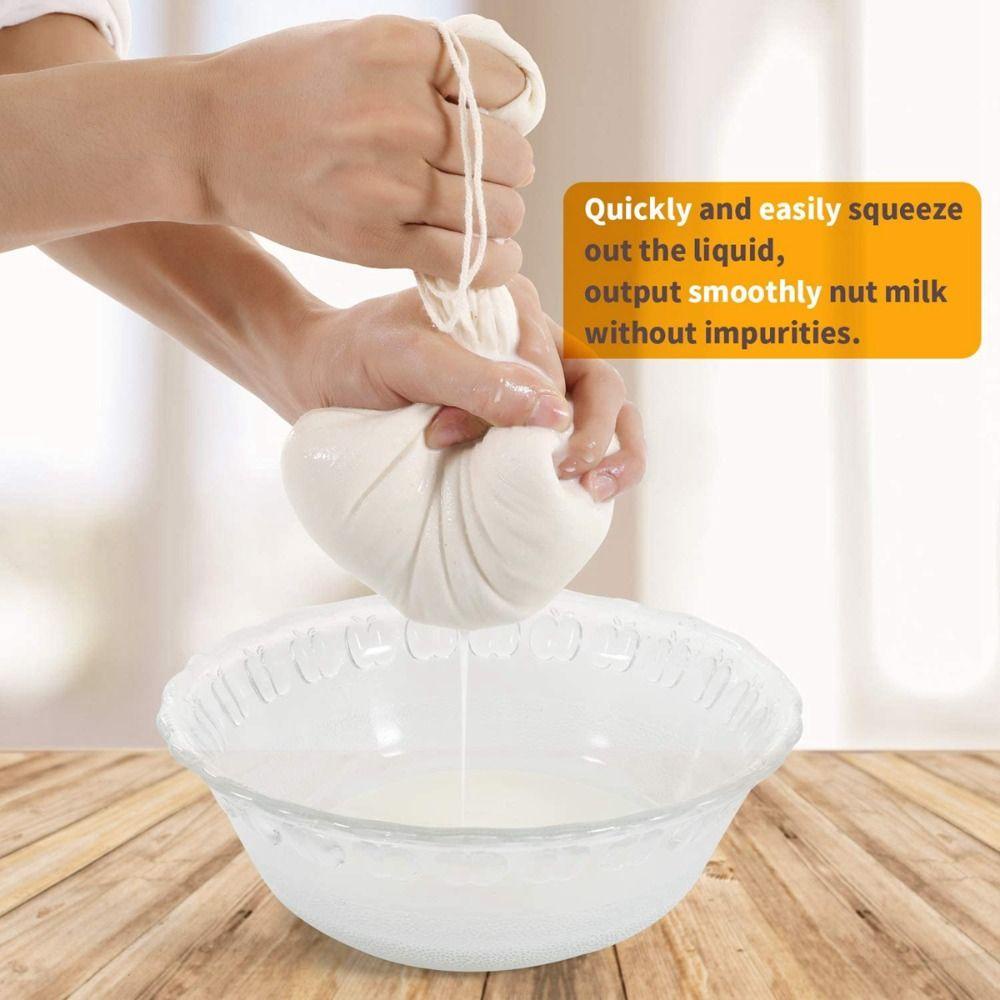 Reusable Cheese Cloth Filter Bags for Tea Yogurt Cold Brew Milk Tea Strainers Soap Herbs Spice Strainers Muslin Drawstring Bags